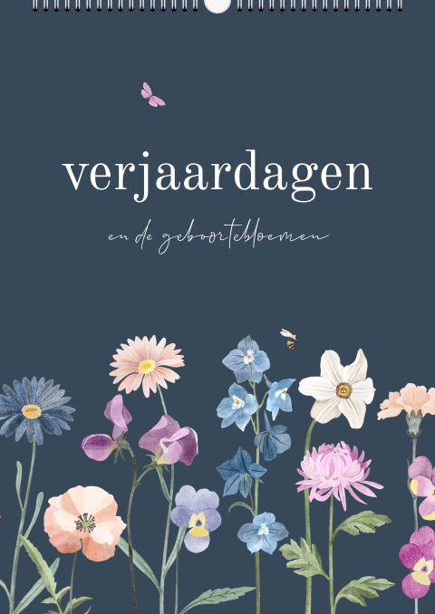 Verjaardagskalender met geboortebloemen