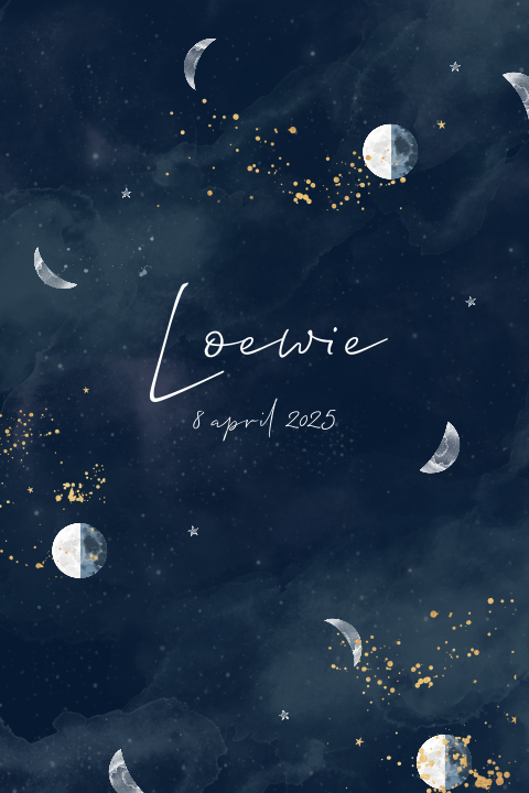 Geboortekaartje jongen maantjes