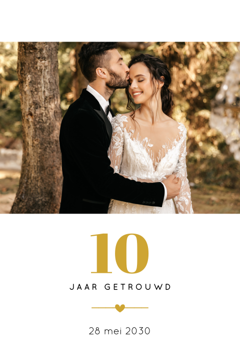 Jubileumkaart 10 jaar getrouwd met foto