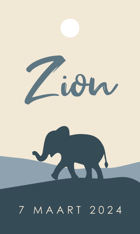 Doopsuiker labeltje met olifant | 18 stuks