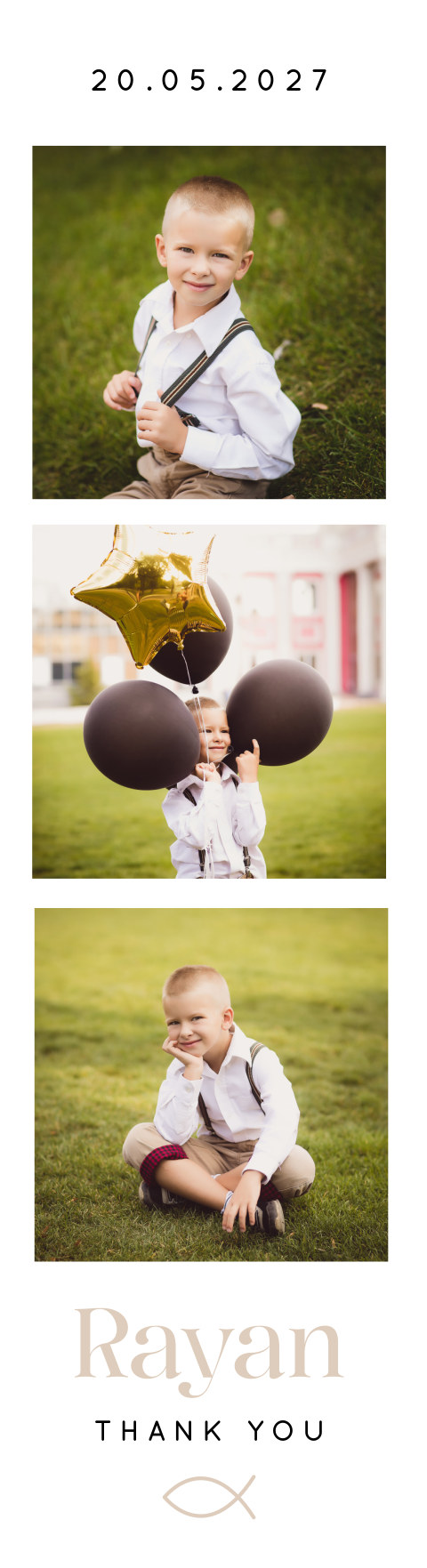 Bedankkaart communie fotostrip
