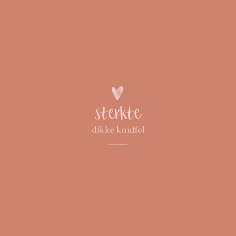 Minimalistische condoleancekaart met hartje op trendkleur