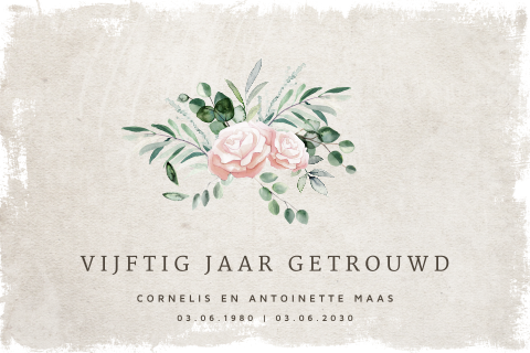 Vintage uitnodiging gouden huwelijk