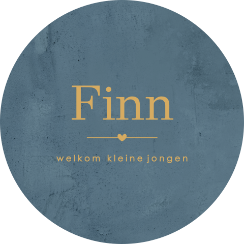 Stijlvolle raamsticker geboorte jongen in blauw met goudkleurige tekst