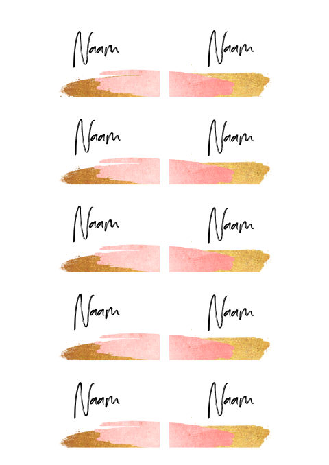 Naamkaartjes 21 diner met verfstrepen