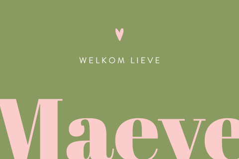 Geboortekaartje meisje in color blocking groen/roze