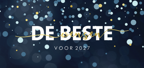 Chique zakelijke kerstkaart met goudfolie en sneeuwvlokken