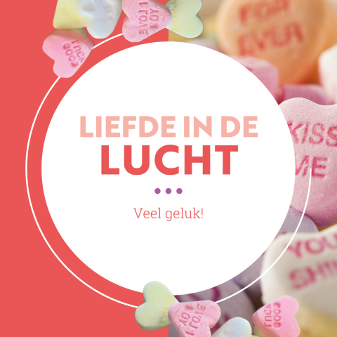 Wenskaart Hutten liefde in de lucht