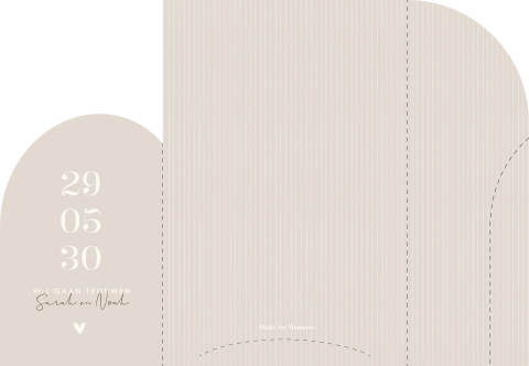 Insteekhoes typografisch met streepjespatroon en hartje