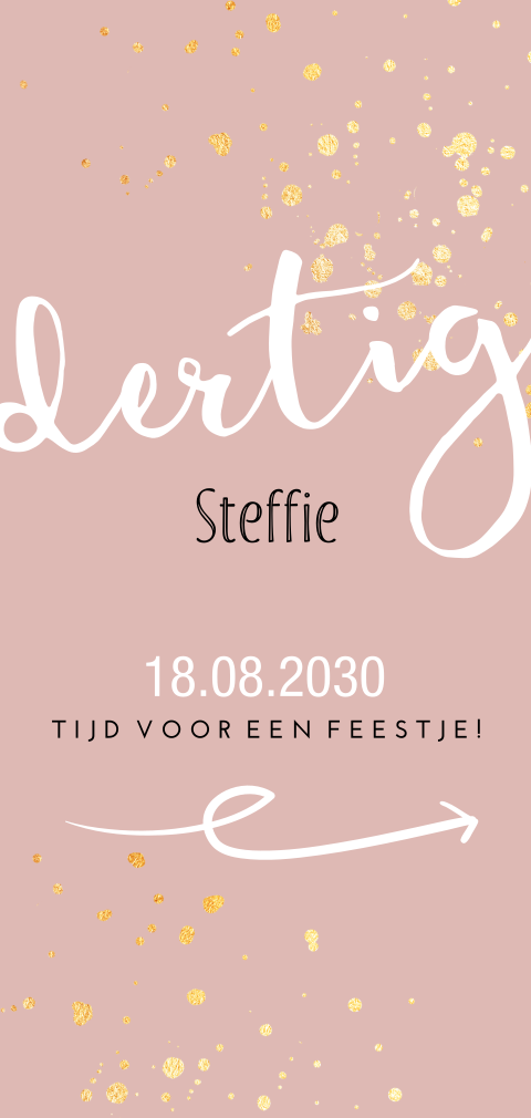Hippe uitnodiging voor een 30e verjaardag met hippe verfspetters