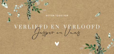 Botanische verlovingskaart in kraftlook