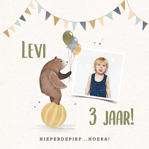 Felicitatiekaart verjaardag jongen in circusthema