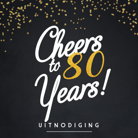 Hippe verjaardagsuitnodiging 80 jaar