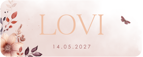 Doopsuikersticker oudroze met naam en bloemen