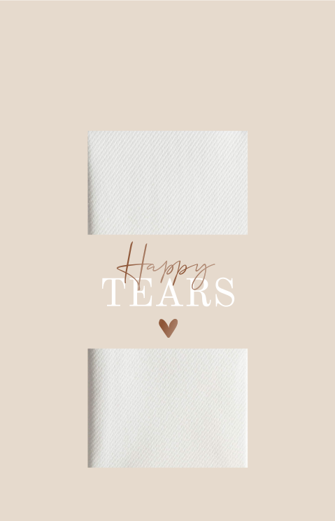 Happy tears kaart minimalistisch met hoogglans