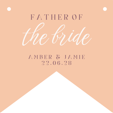 Stoelbordje bruiloft vaandel "Father of the Bride"