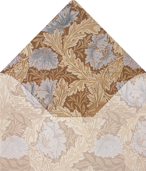 Inlay envelop met vintage bloemenpatroon | voor envelop 12 x 18 cm