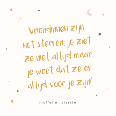 Sterkte wenskaart voor vriendin met sterretjes