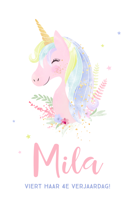 Originele unicorn uitnodiging verjaardag