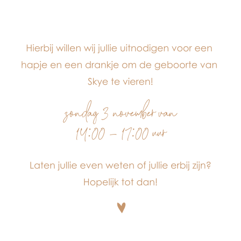 Velvetlook kraamborrelkaartje neutraal