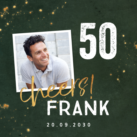 Verjaardag uitnodiging 50 met foto