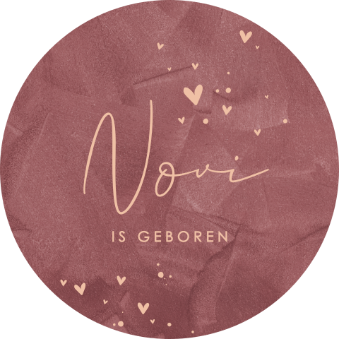 Raamsticker geboorte meisje met hartjes