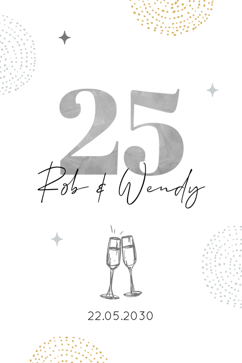 Jubileumkaart 25 jaar getrouwd