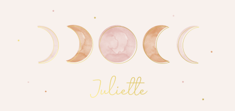 Lief geboortekaartje meisje maanfases