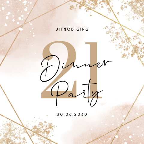 Originele uitnodiging verjaardag 21 jaar