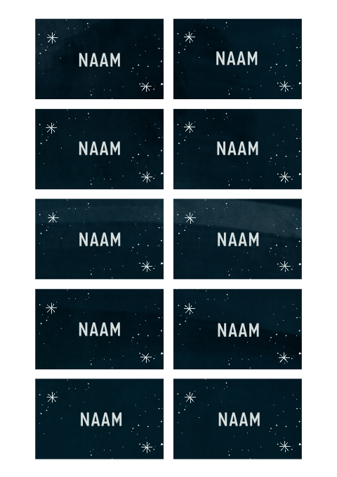 Naamkaartjes 21 diner met sterren