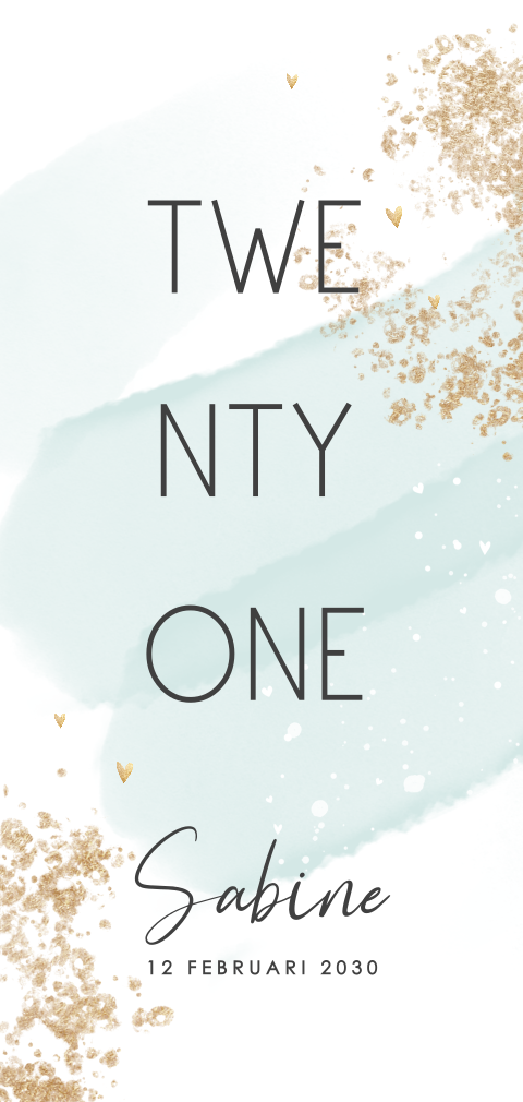 Originele twenty one dinner uitnodiging met watercolour