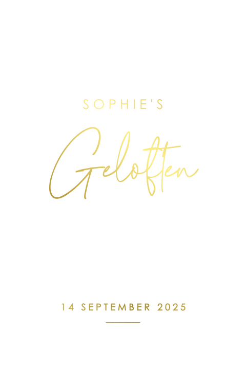 Clean geloftenboekje met goudfolie