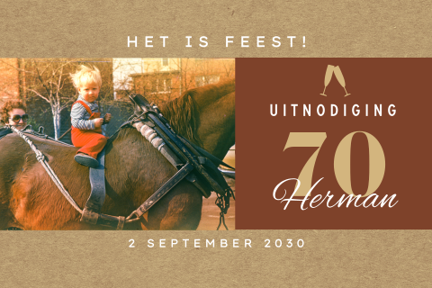Uitnodiging verjaardag man met foto