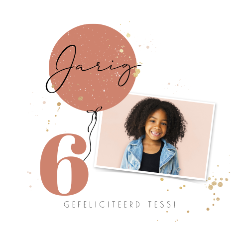 Verjaardagskaart met ballon en eigen foto