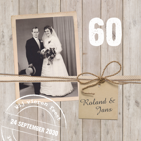 Fotokaart 60 jarig huwelijksjubileum