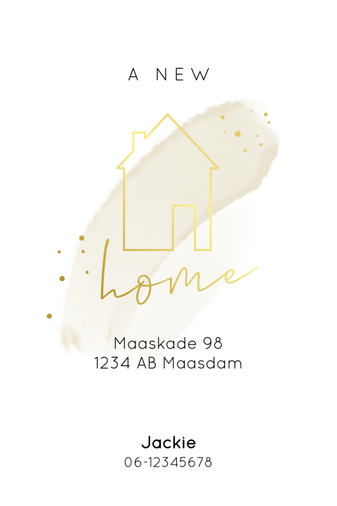 Verhuiskaart met goudfolie