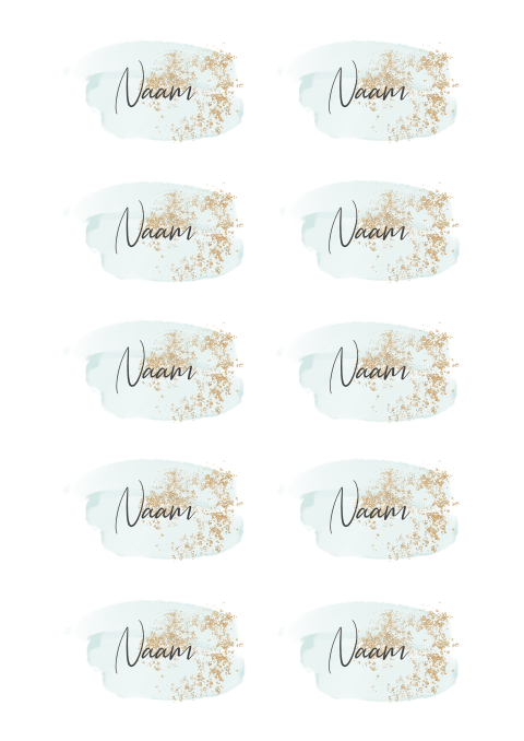 Naamkaartjes watercolor 21 diner