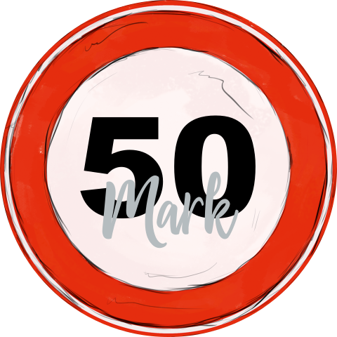 Raamsticker verjaardag verkeersbord 50 jaar | ⌀ 60 cm