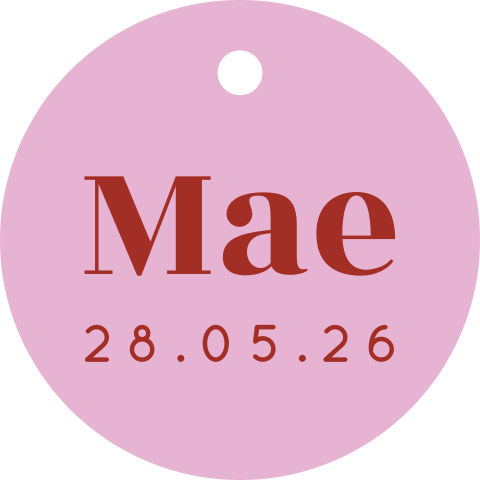 Doopsuiker labeltje met colorblocking voor meisje | 25 stuks