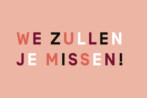 Pensioenkaart strak met vrolijke gekleurde tekst