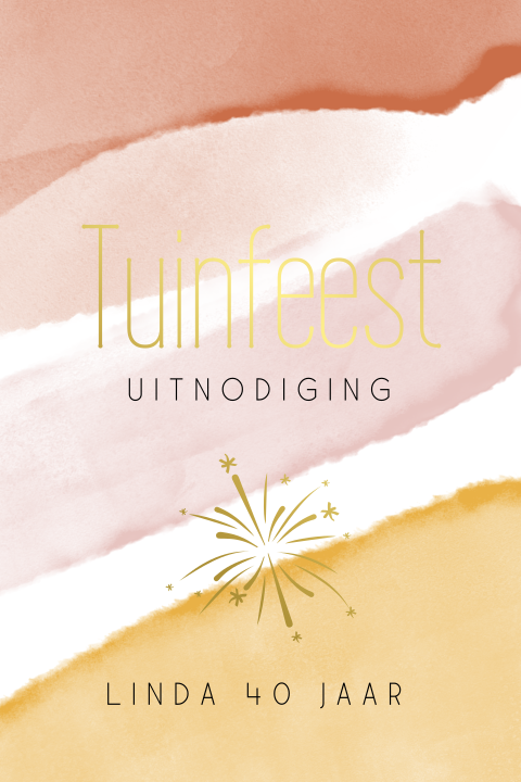 Tuinfeest uitnodiging met goudfolie