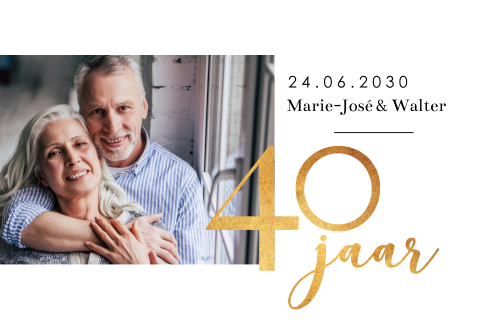 Uitnodiging 40-jarige bruiloft met foto