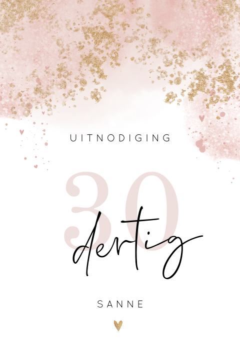 Originele verjaardag uitnodiging 30 jaar met spetters