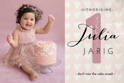 Gave verjaardagsuitnodiging cake smash 1 jaar vintage