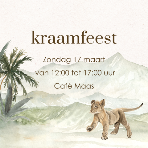 Klein kraamfeest kaartje met welpje