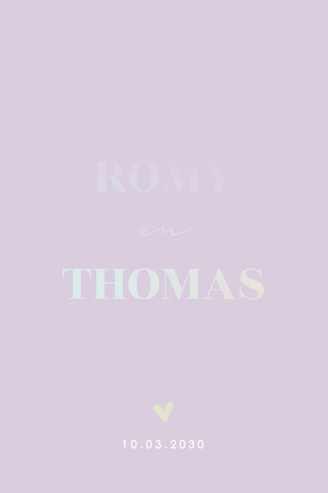 Trouwkaart holografische folie