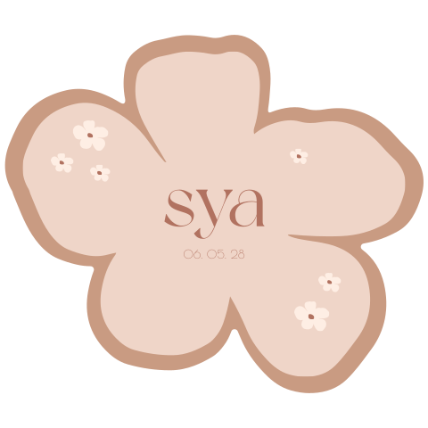 Geboortekaartje bloem in neutrale kleuren