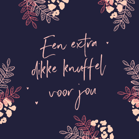 Wenskaart beterschap met botanische elementen