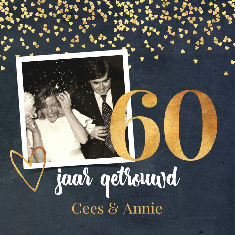 Jubileum 60 jaar uitnodiging met foto