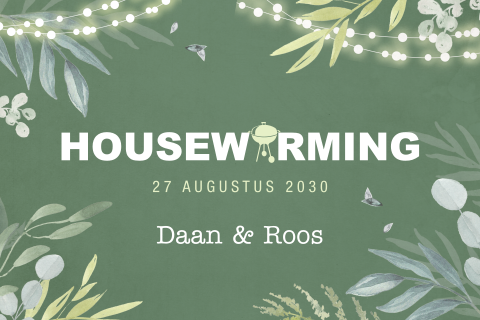 Housewarming uitnodiging tuinfeest